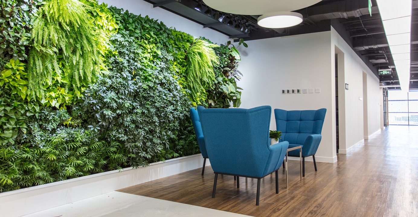 edwards & hill green walls workplace